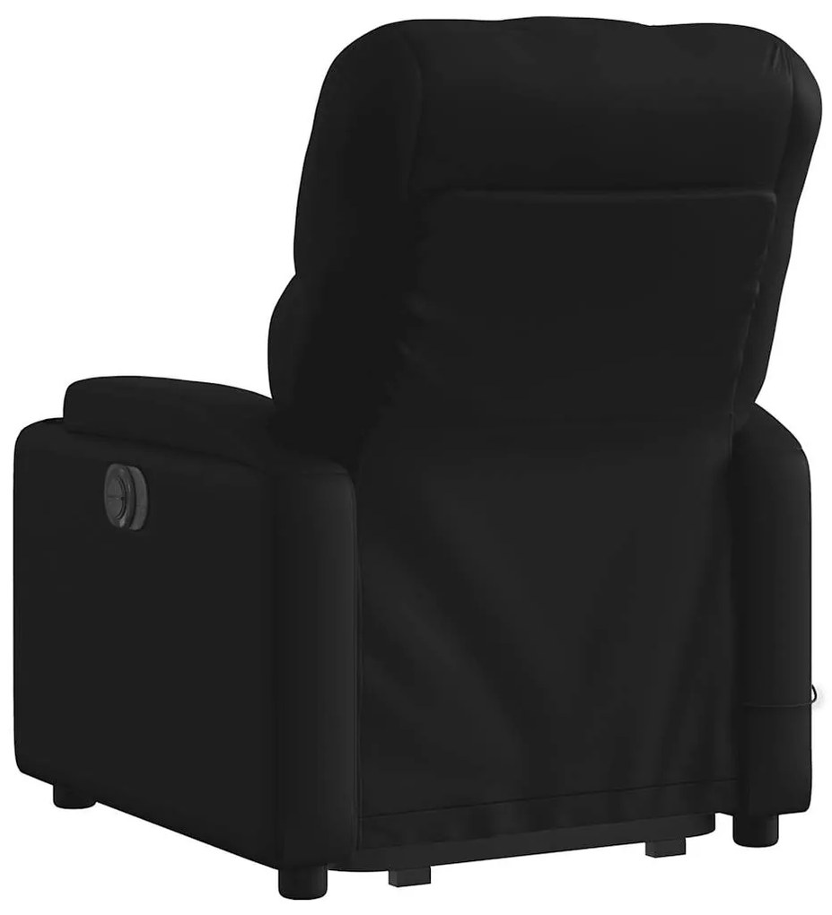 Poltrona massagens reclinável elevatória couro artificial preto