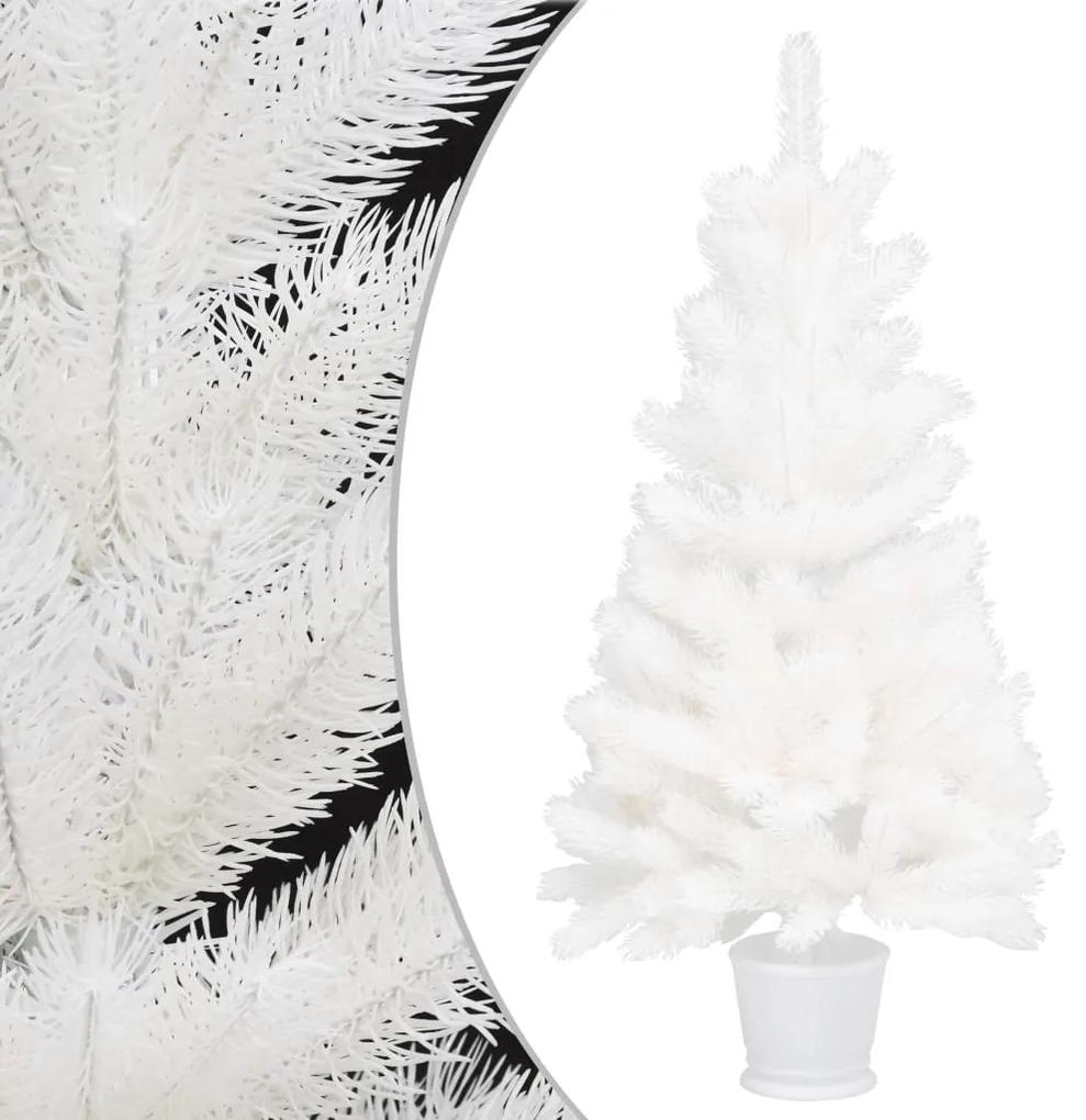 321020 vidaXL Árvore de Natal artificial agulhas realistas 90 cm branco