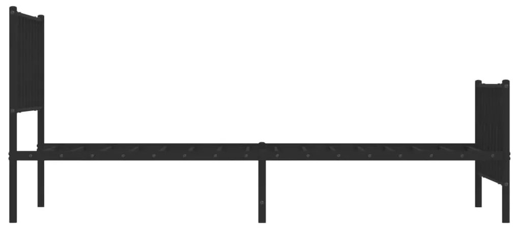 Estrutura de cama com cabeceira e pés 107x203 cm metal preto