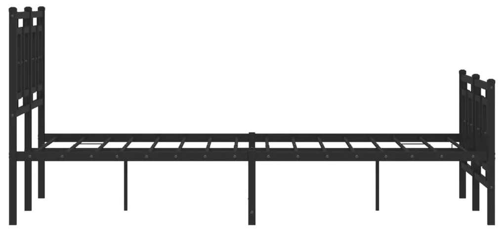 Estrutura de cama com cabeceira e pés 120x190 cm metal preto