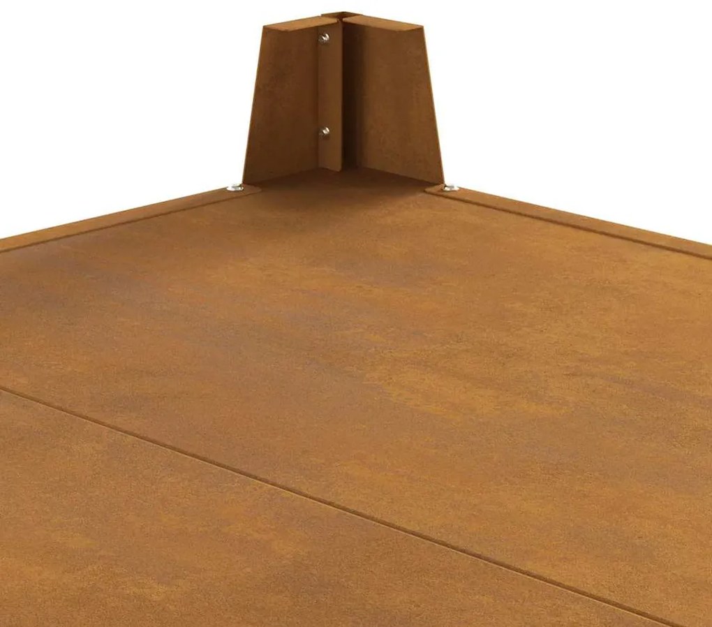 Fogueira Quadrada vidaXL 80x80x43 cm em Aço Envelhecido