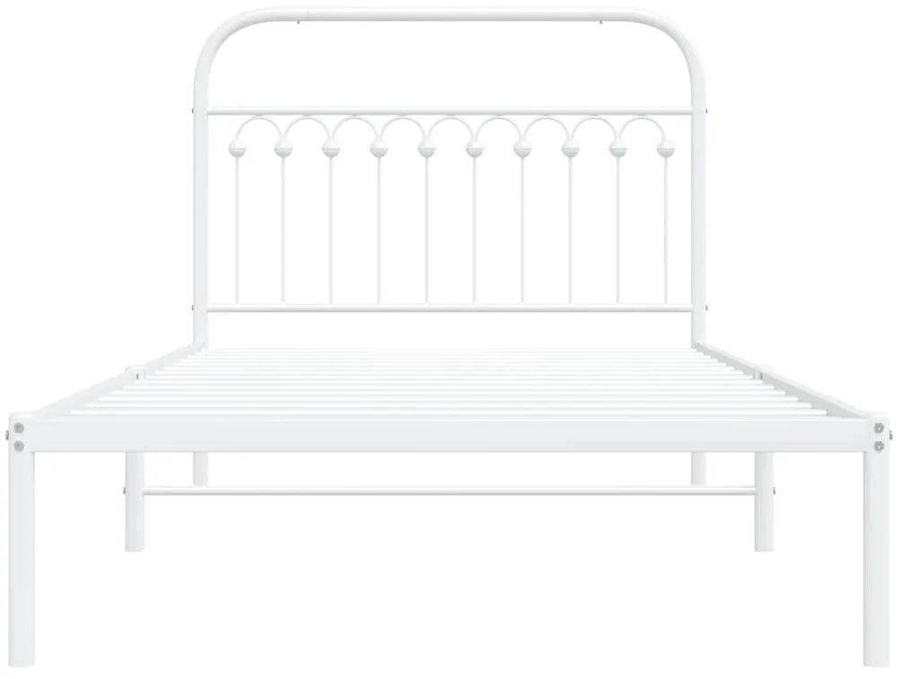 Estrutura de cama em metal com cabeceira 107x203 cm branco