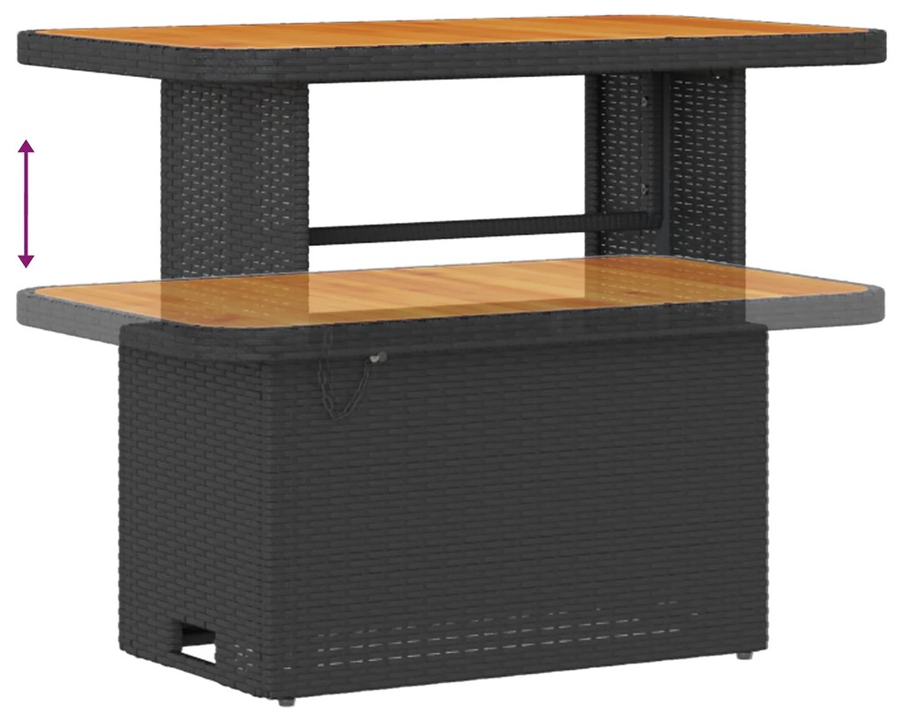 Conjunto de Sofás de Jardim de 9 Peças com Almofadas Preto Polirattan