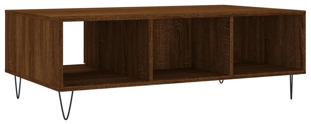 Mesa de centro 104x60x35 cm derivados madeira carvalho castanho