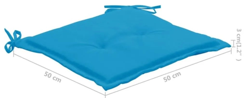 Cadeiras de jantar p/ jardim 3 pcs c/ almofadões acácia maciça