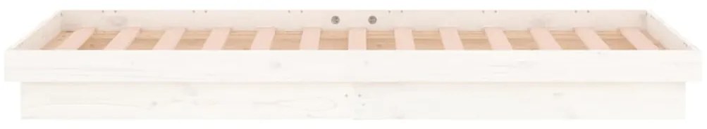 Estrutura cama c/ LED solteiro 90x190 cm madeira maciça branco