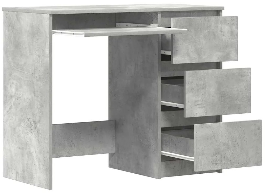 Secretária 90x45x76 cm derivados de madeira cinzento cimento