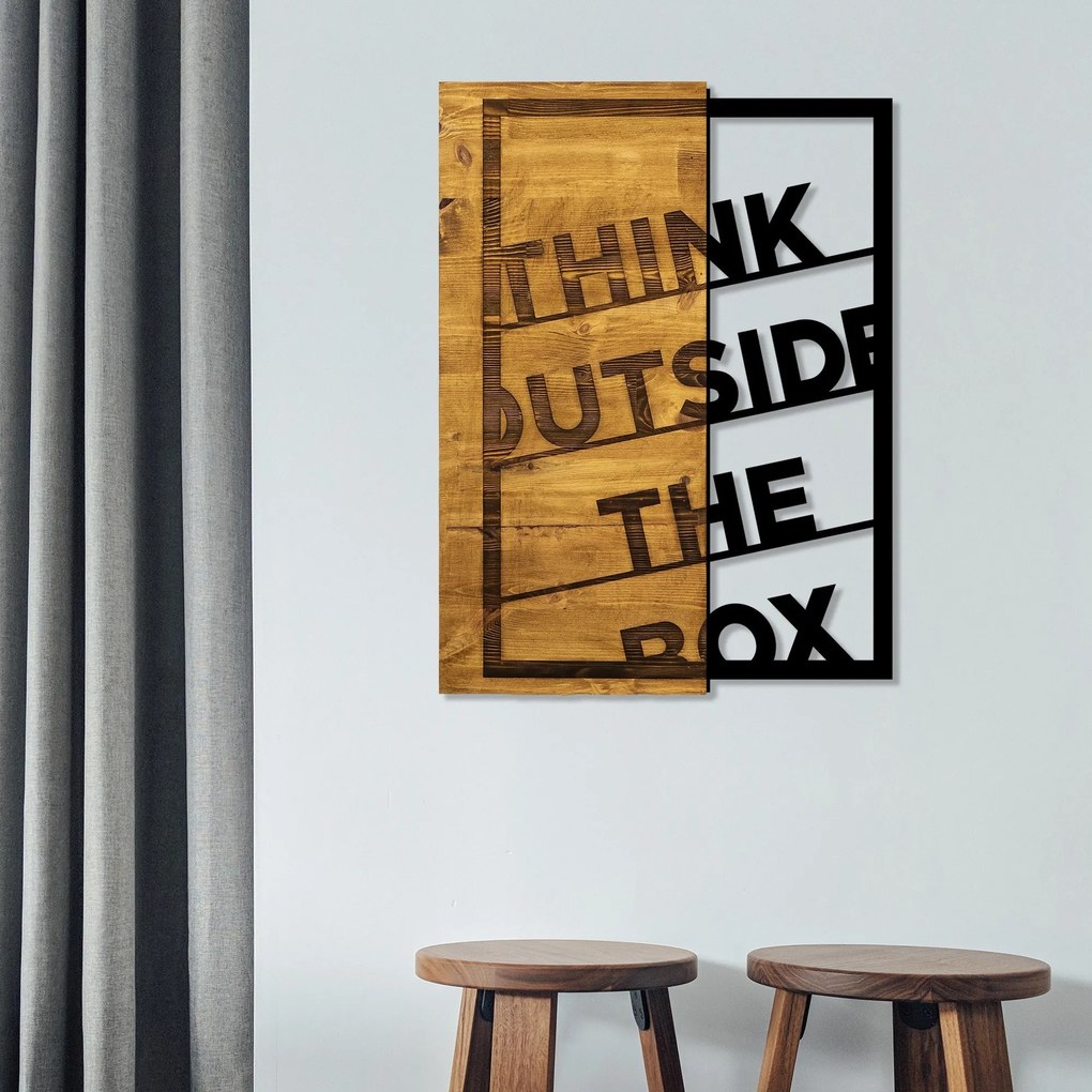 Acessório Decorativo de Parede Think Outside The Box – Nogueira e Pret