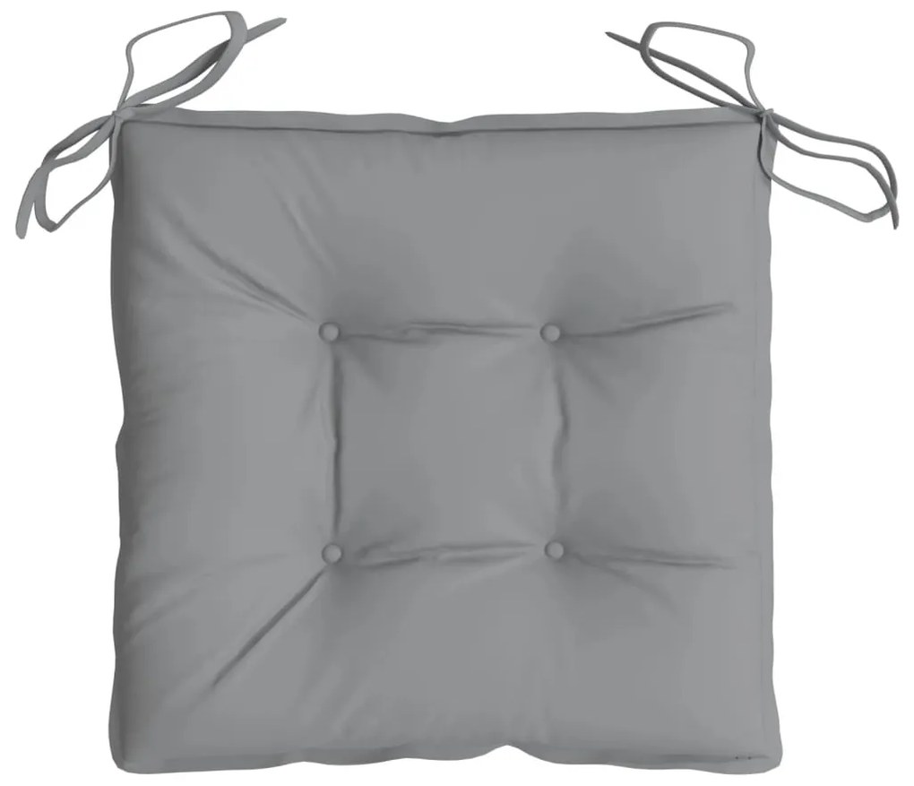 Almofadões de cadeira 6 pcs 40x40x7 cm tecido oxford cinza