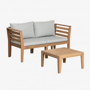Conjunto De Sofá Modular De 2 Peças Filips Com Braços E Mesa De Centro Cinza Claro - Sklum