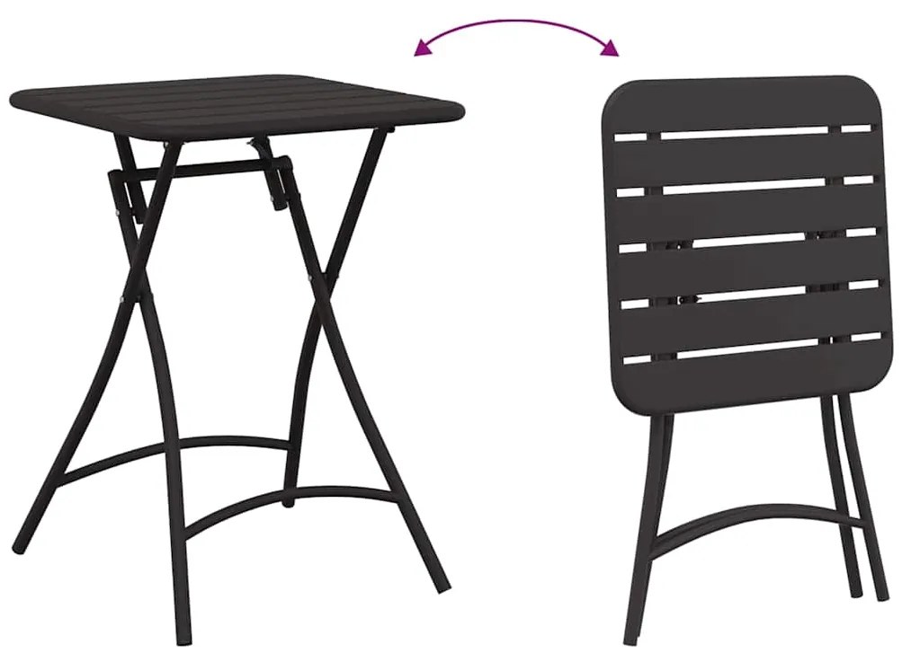 Mesa de Jardim Dobrável - Antracite - 55x55x73 cm - Aço