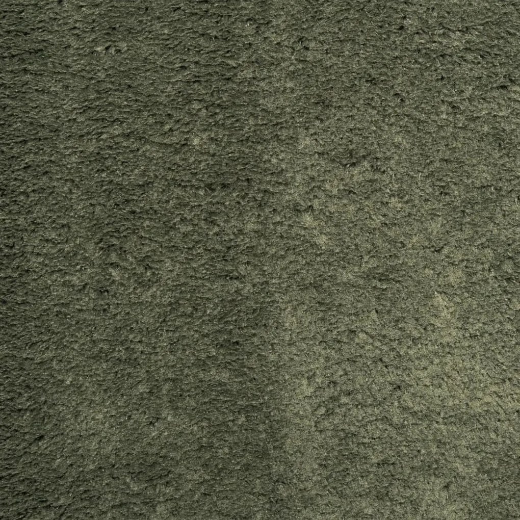 Tapete pelo curto macio lavável HUARTE 160x160cm verde-floresta