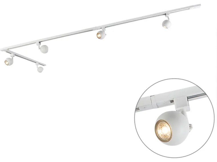 LED Sistema de calhas inteligente monofásico incl. 5 GU10 Wi-Fi branco - Gissi Moderno