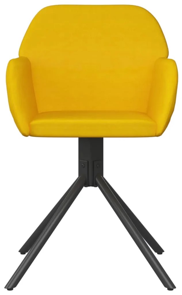 Cadeiras de jantar giratórias 2 pcs veludo amarelo