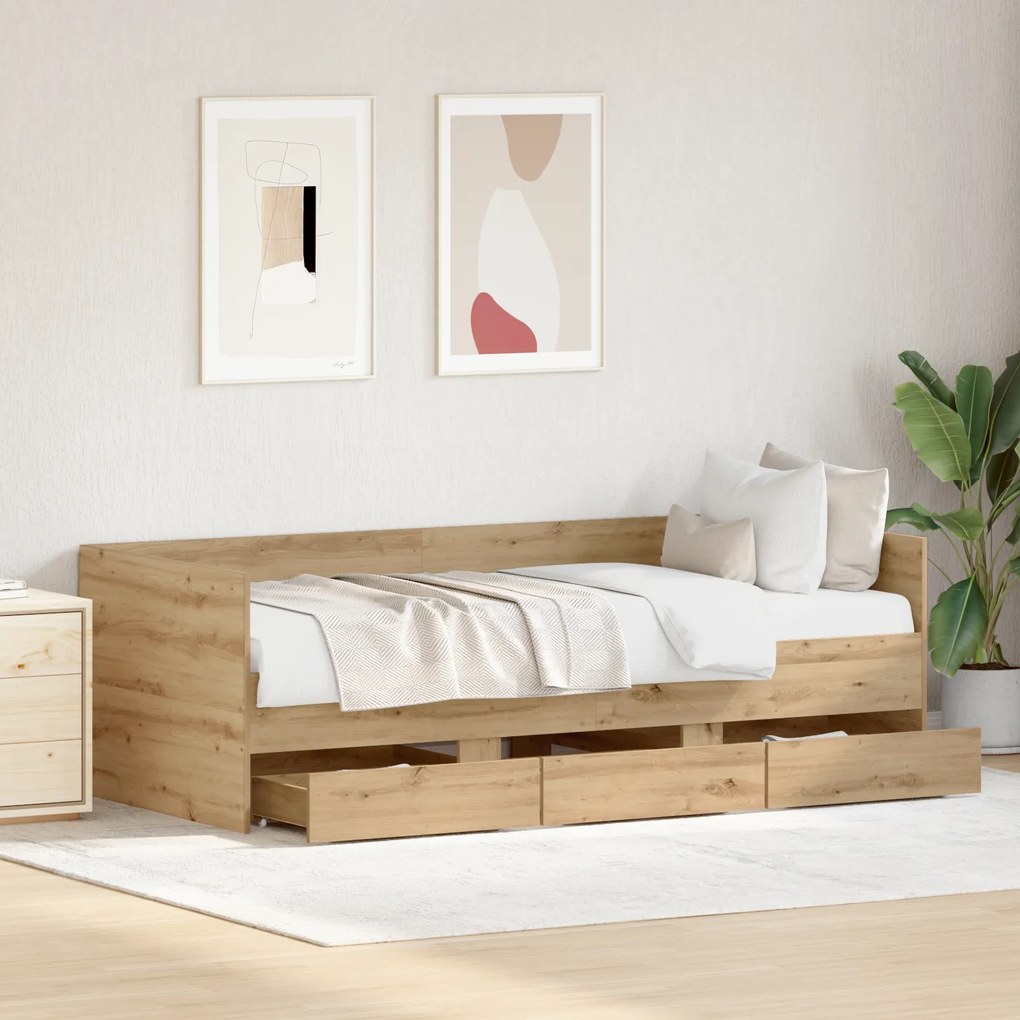 Daybed Carvalho Artesanal Madeira de Engenharia 90 x 190 cm