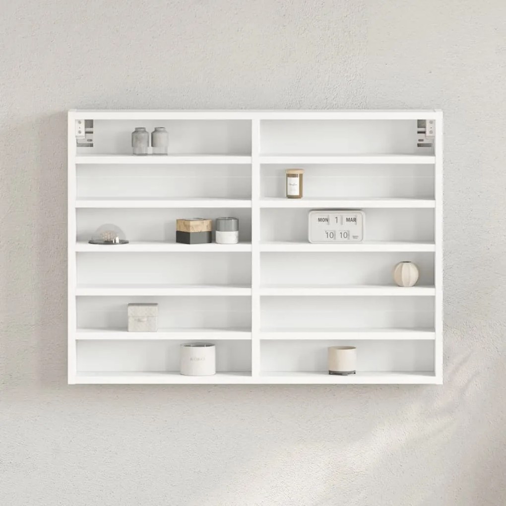 Armário vitrine 80x8,5x58 cm derivados de madeira branco