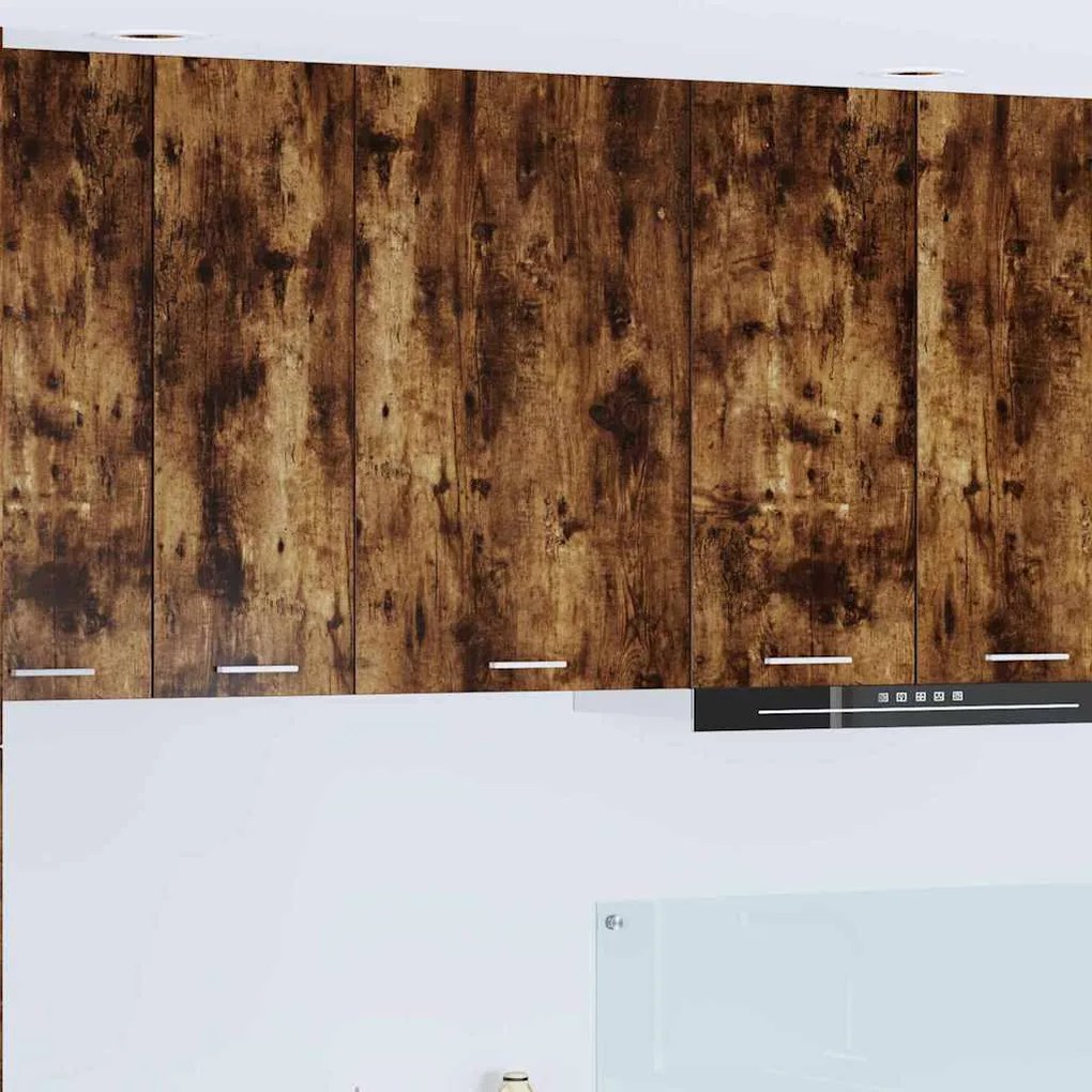 vidaXL Armário suspenso com porta Riga Carvalho Defumado e Branco