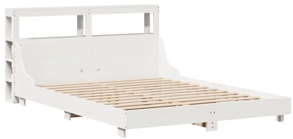 Cama sem colchão 135x190 cm madeira de pinho maciça branco