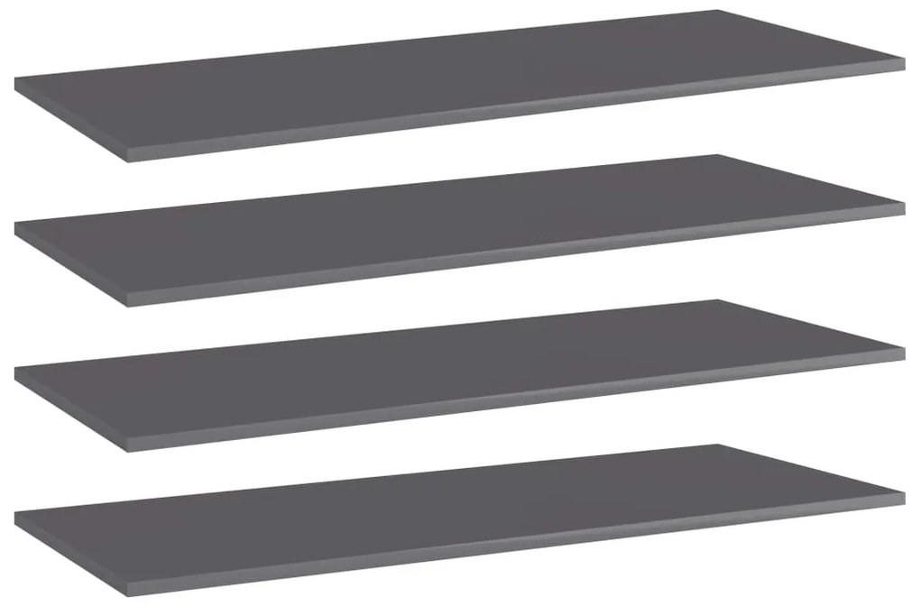 vidaXL Prateleiras estante 4pcs 100x40x1,5cm contrap. cinza brilhante