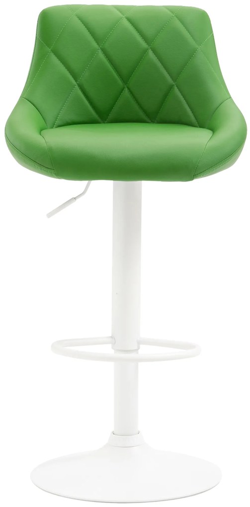 Banco de bar Lazio em couro sintético e com estrutura branca 46 x 83-104 x 49 cm Verde