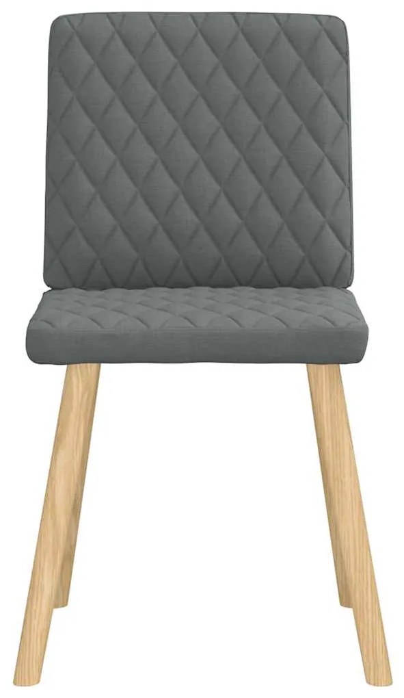 Cadeiras de jantar 4 pcs tecido cinzento-escuro