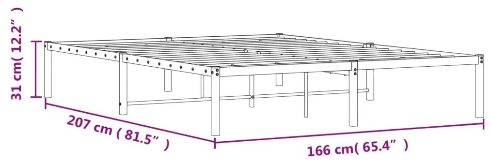 Estrutura de cama 160x200 cm metal preto