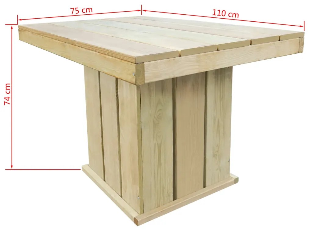 5 pcs conjunto de jantar para exterior pinho impregnado