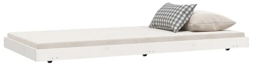 Cama sem colchão 75x190 cm madeira de pinho maciça branco