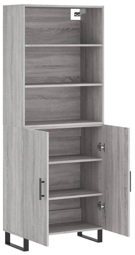 Armário alto 69,5x34x180 cm derivados de madeira sonoma cinza