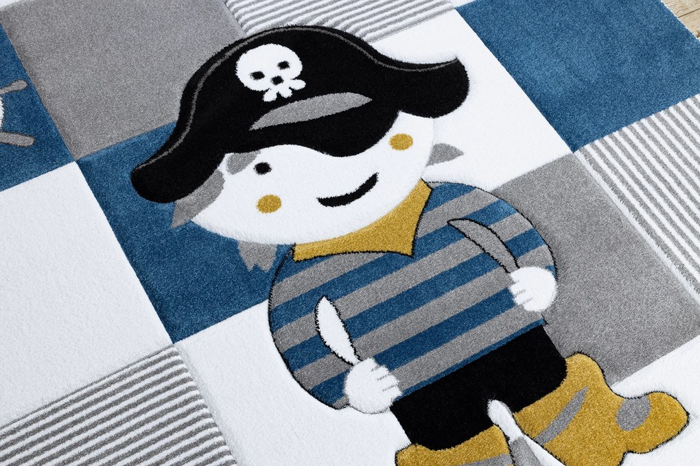 Tapete PETIT CORSAIR PIRATA ÂNCORA NAVIO azul