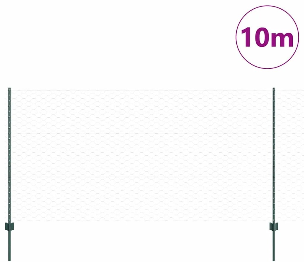 Postes para Cerca vidaXL 5 pcs U-Channel Verde 120 cm Aço