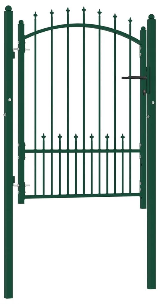 Portão para cerca com espetos 100x125 cm aço verde