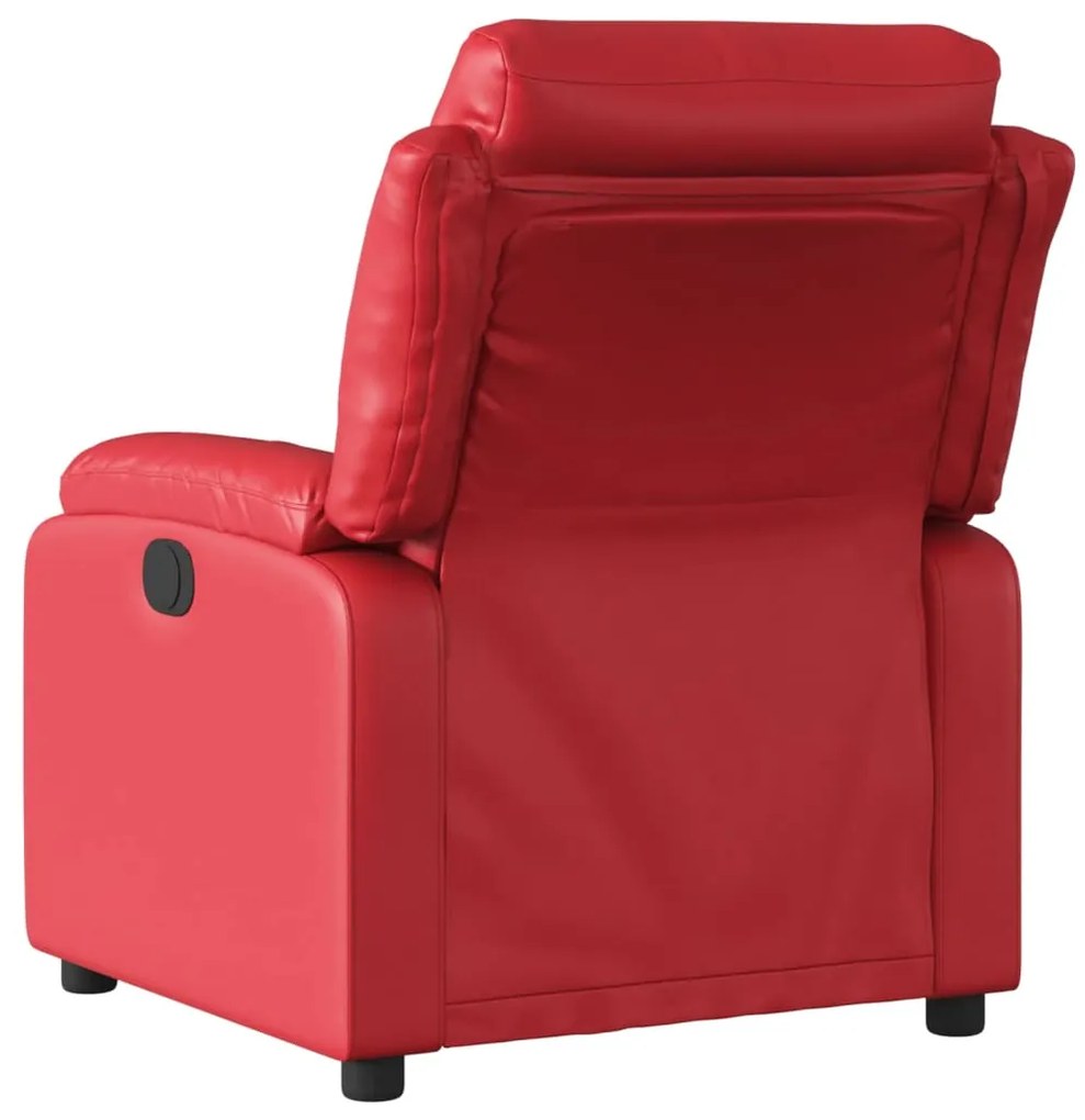 Poltrona de massagens reclinável couro artificial vermelho