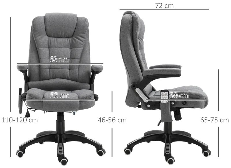 Cadeira de Escritório Urnit Reclinável com 6 Pontos de Massagem e Aque