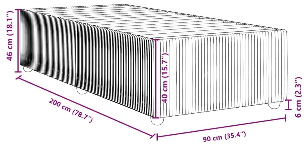 Estrutura de cama sem colchão 90x200 cm veludo cinzento-claro