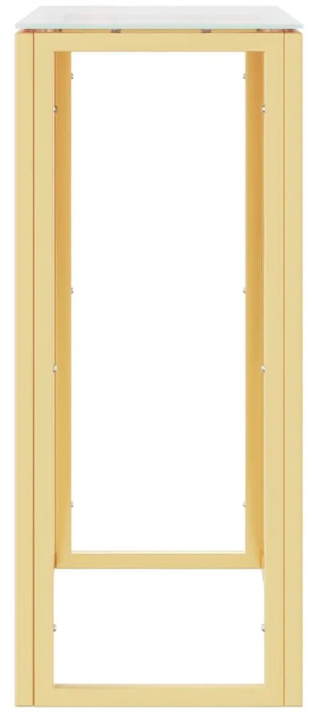 Mesa consola 70x30x70 cm aço inoxidável e vidro dourado