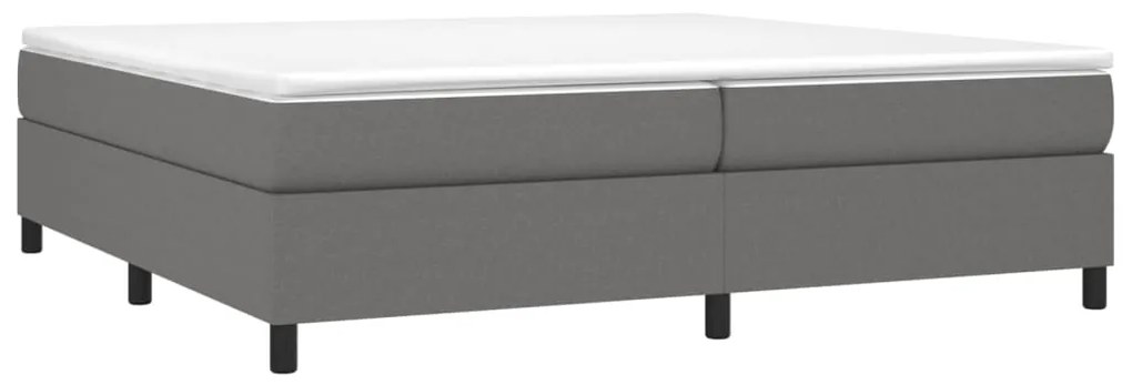 Estrutura de cama sem colchão 200x200 cm tecido cinzento-escuro