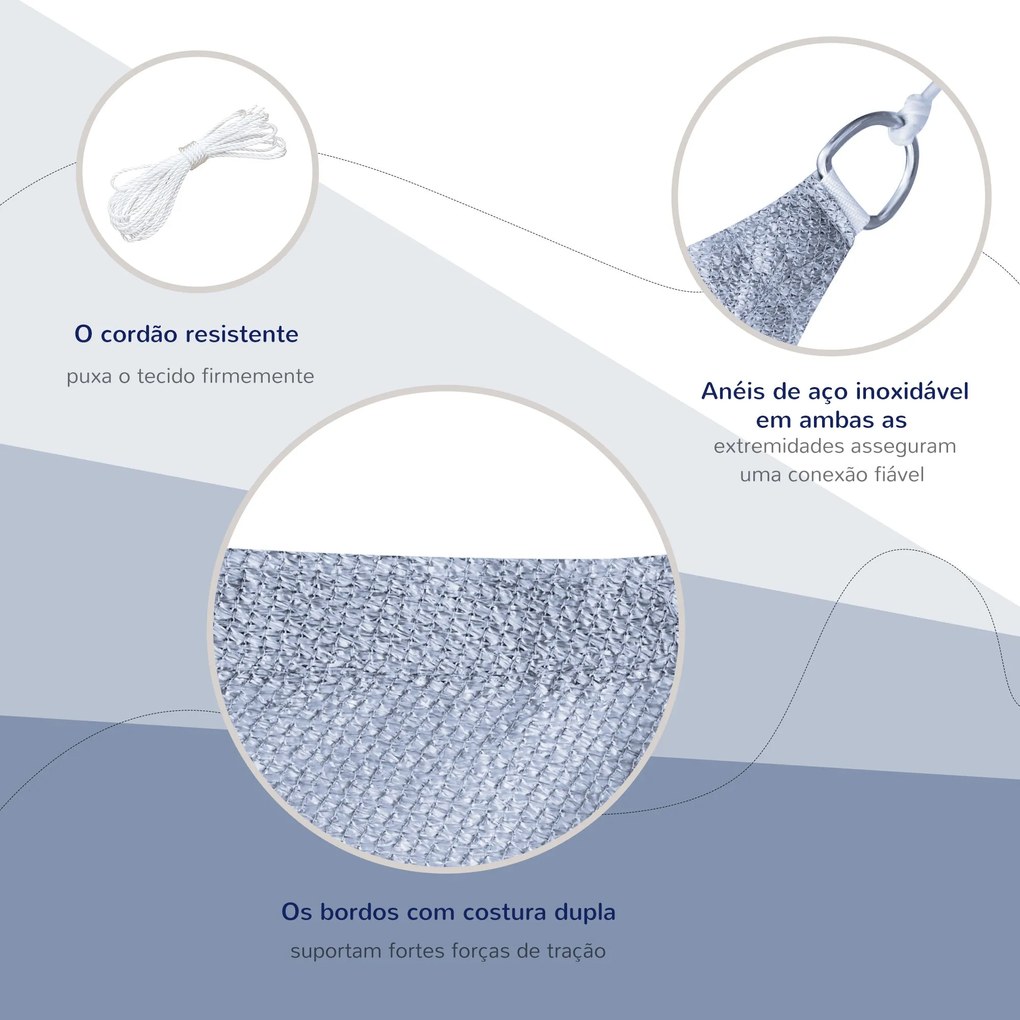Vela de Sombra Retangular 4x3 m Toldo Vela com Proteção UV Bolsa de Tr