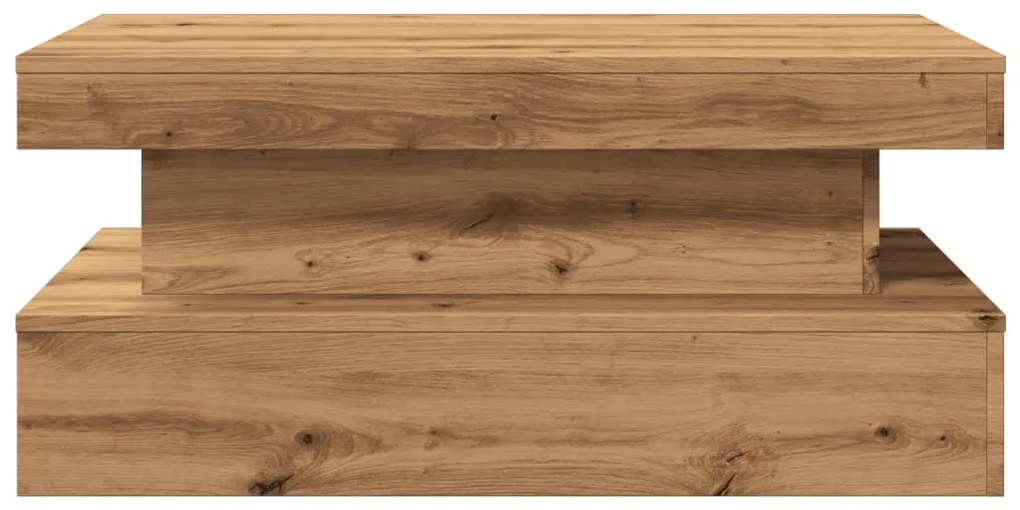 Mesa de centro com luzes LED 90x50x40 cm carvalho artisiano