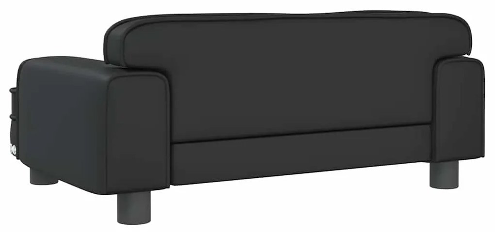 Sofá infantil 70x45x30 cm couro artificial preto