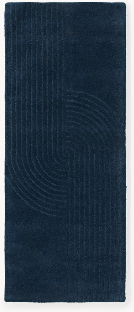 Passadeira em lã artesanal com relevo Mason