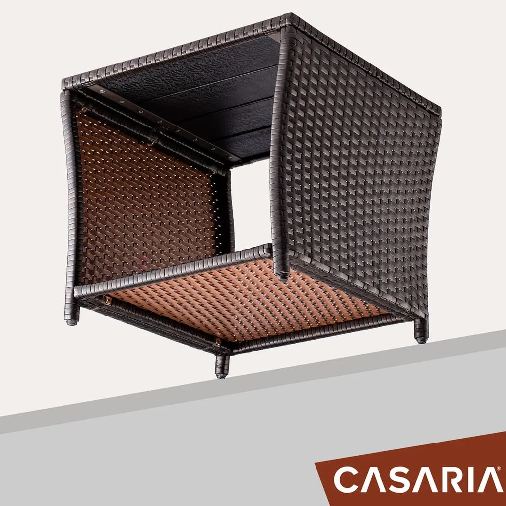 Mesa de apoio Jardim Polyrattan Vedis 45x45x40cm Castanho