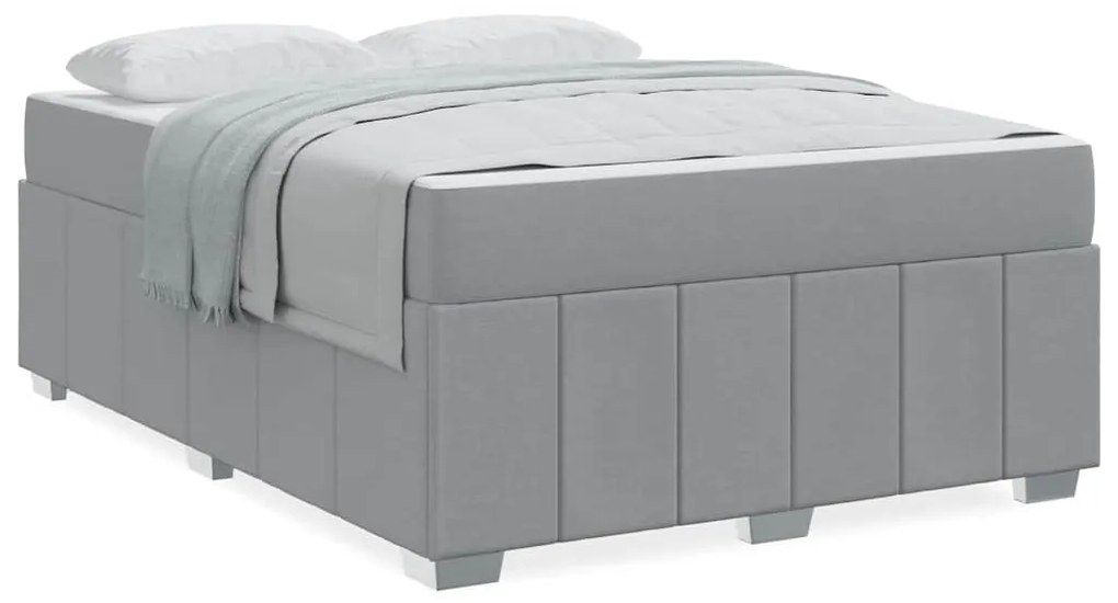 Estrutura da Cama Cinzento-claro 140 x 200 cm tecido
