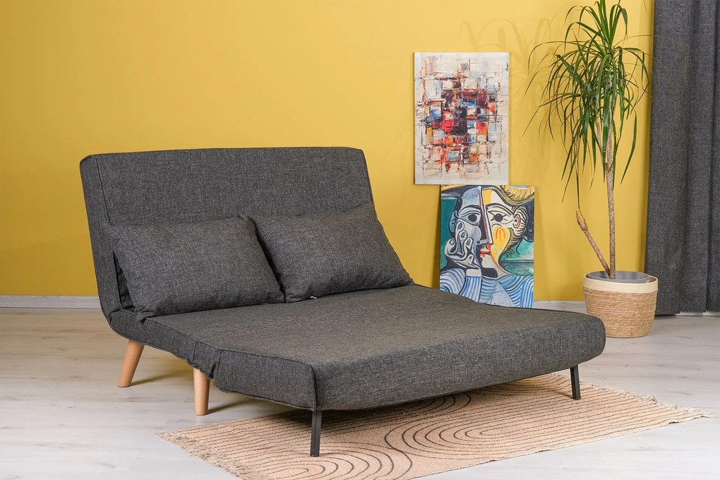 Sofá-Cama 2 Lugares Folde – Cinzento Escuro – 120x79x80 cm
