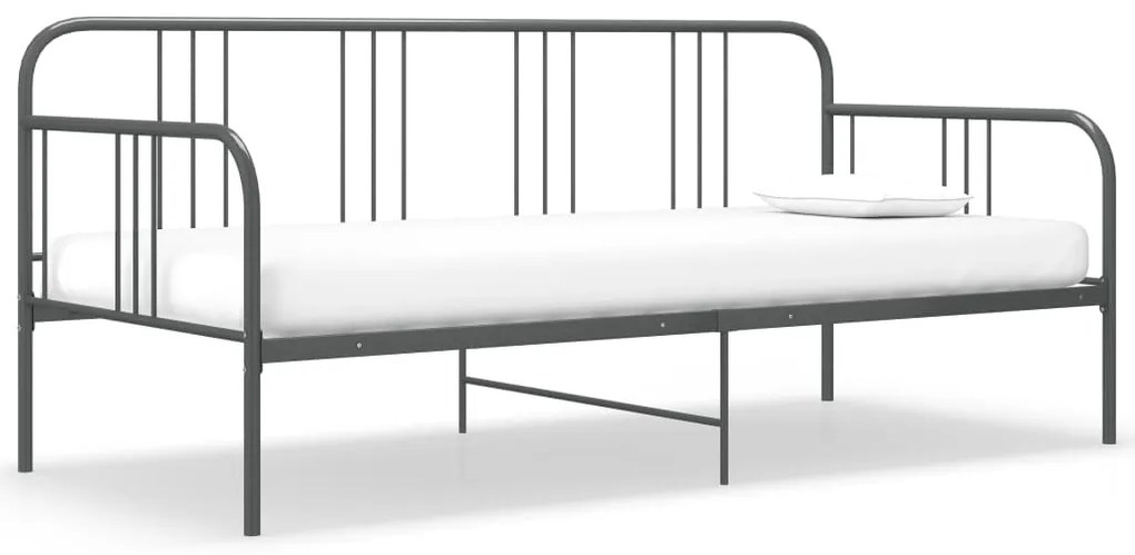 Sofá-cama 90x200 cm metal cinzento