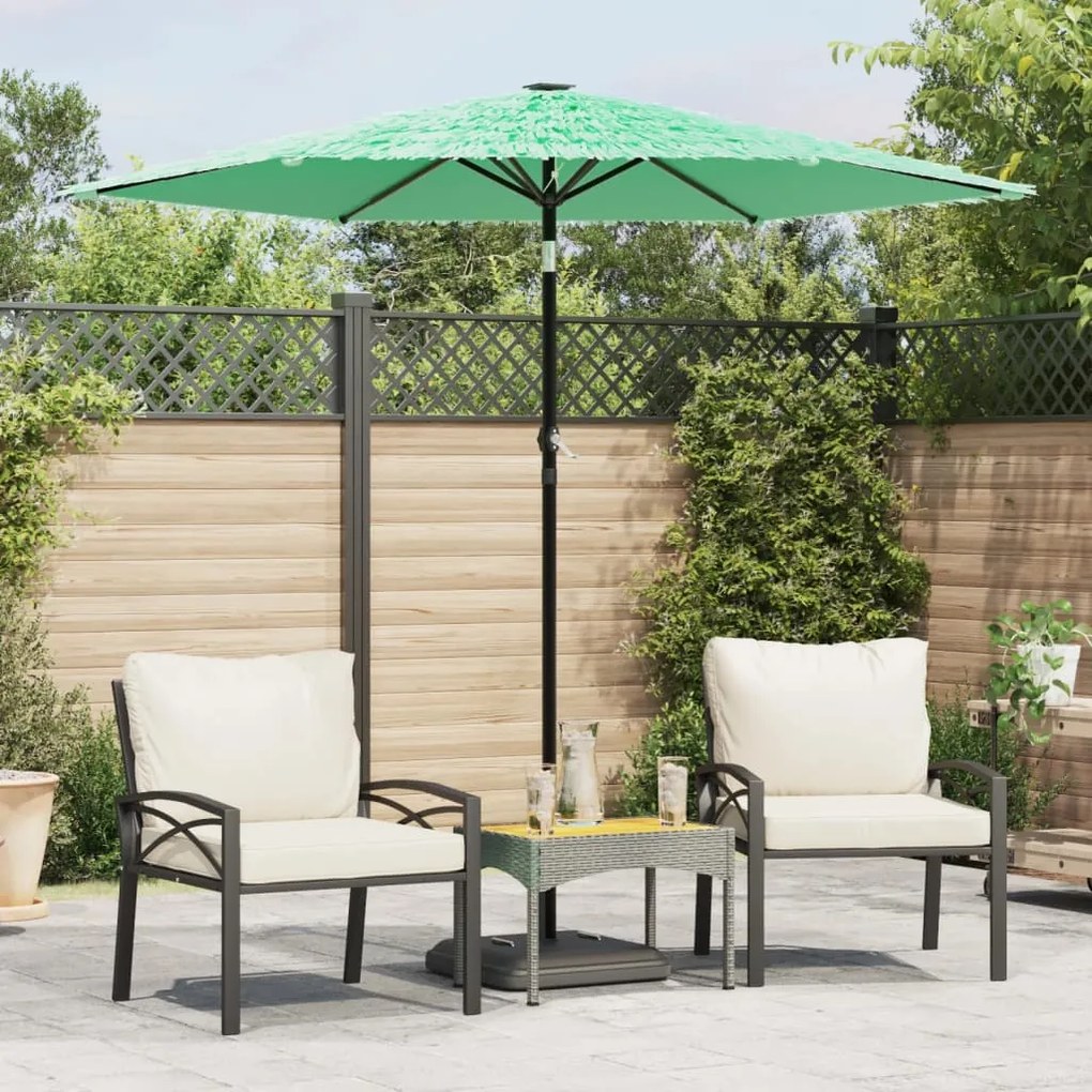 vidaXL Guarda-sol de jardim com poste de aço 223x223x213 cm verde