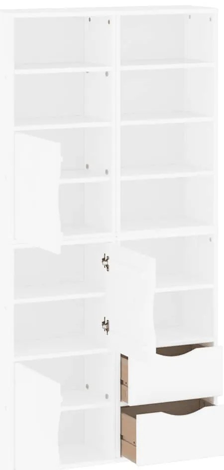 Móveis de apoio 4 pcs ODDA pinho de madeira maciça branco