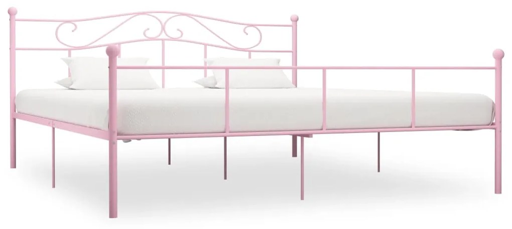 284542 vidaXL Estrutura de cama 180x200 cm metal rosa