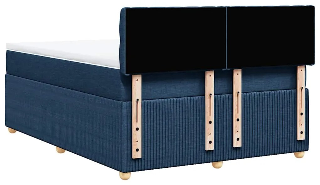Cama com molas/colchão 160x200 cm tecido azul