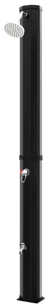 Chuveiro solar de exterior c/ cabeça e torneira 35 L preto